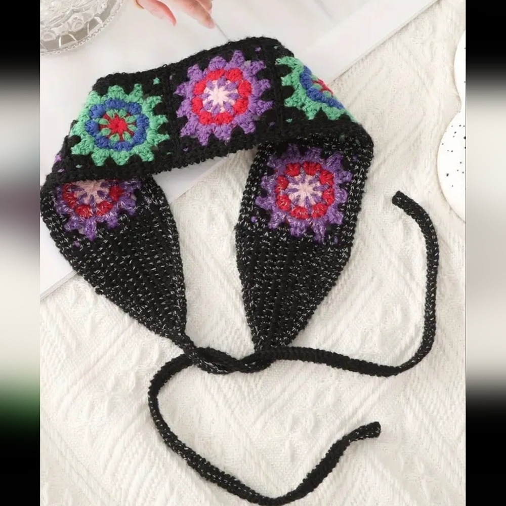 Handcrafted Headband 70s Hippie Style Statement Piece tie